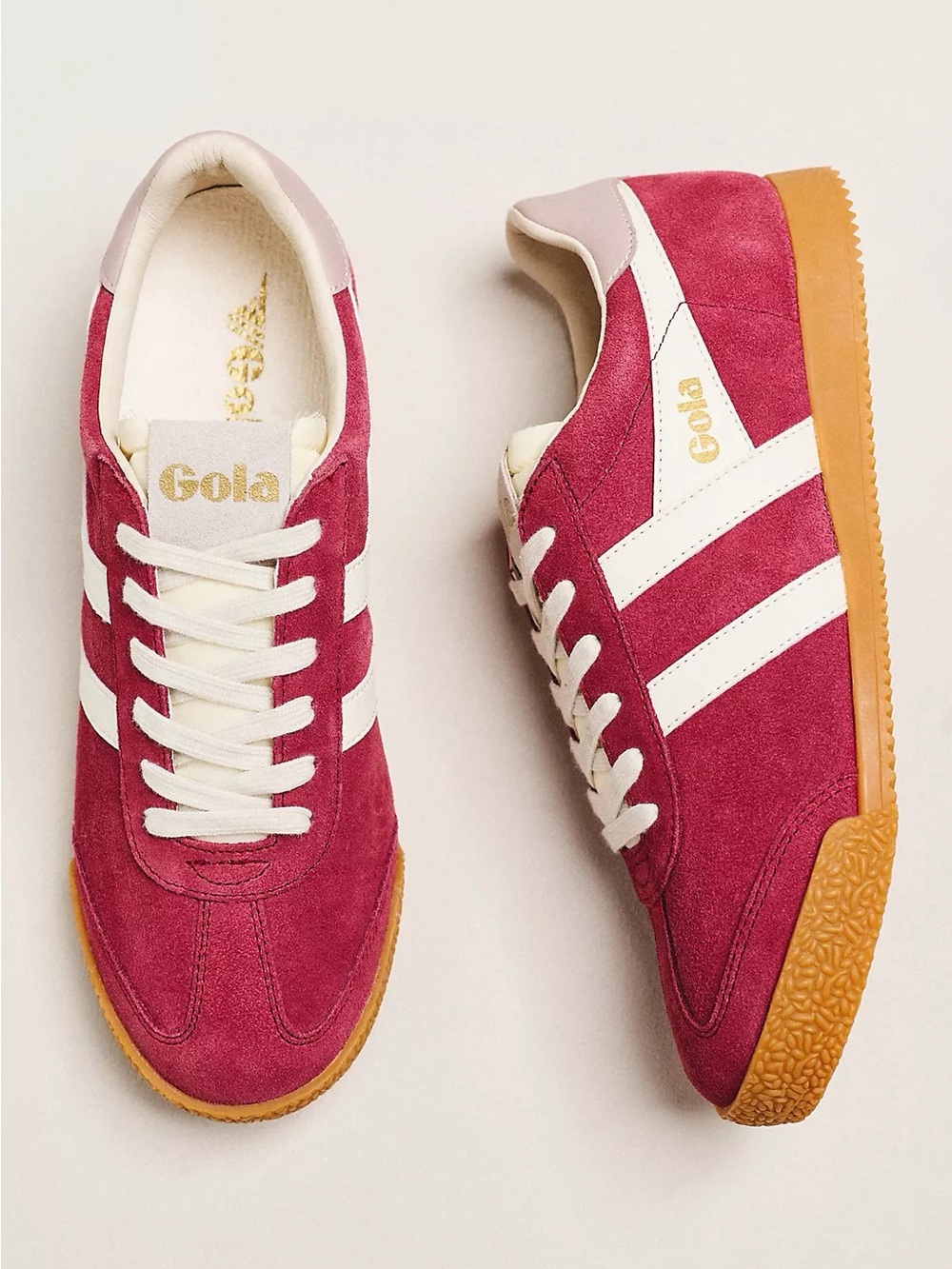 Gola Elan Red Low Top Retro Lifestyle Sneakers in Size 7